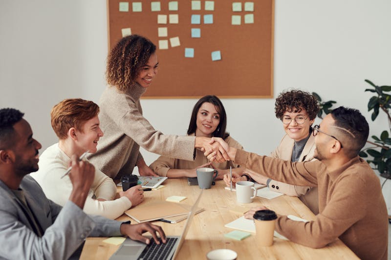 Modern office team collaboration